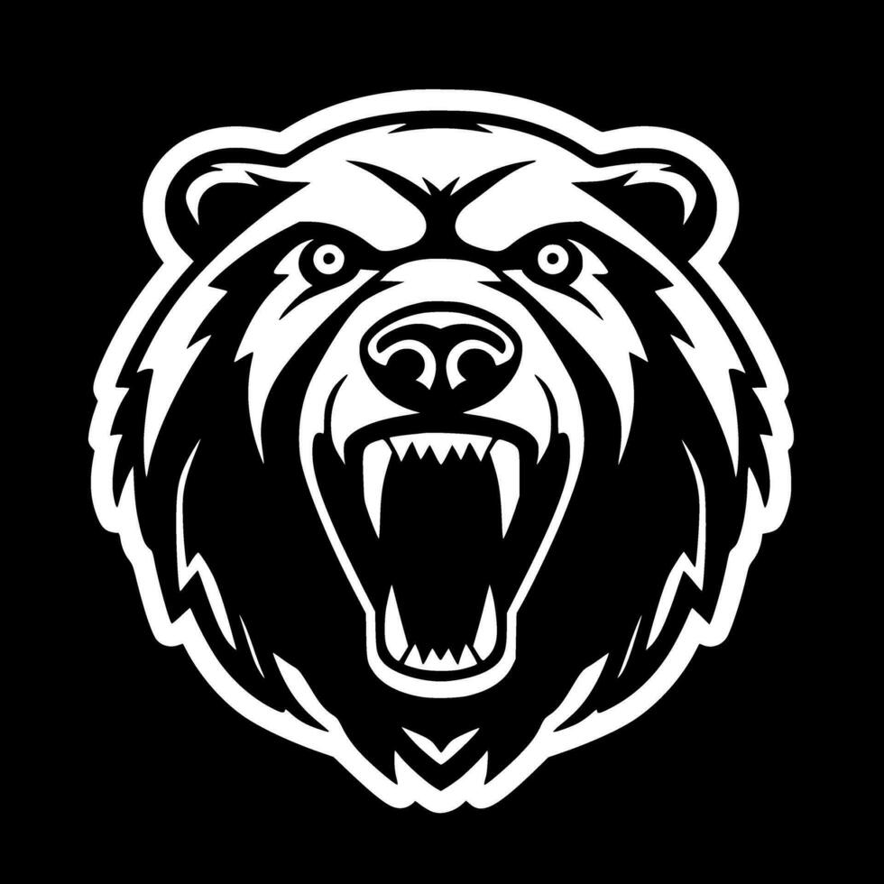 oso, negro y blanco vector ilustración