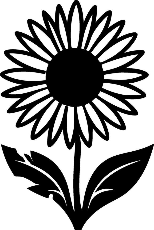 Flower, Black and White Vector illustration