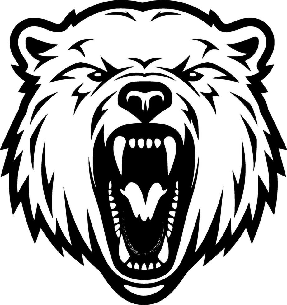 Bear, Black and White Vector illustration