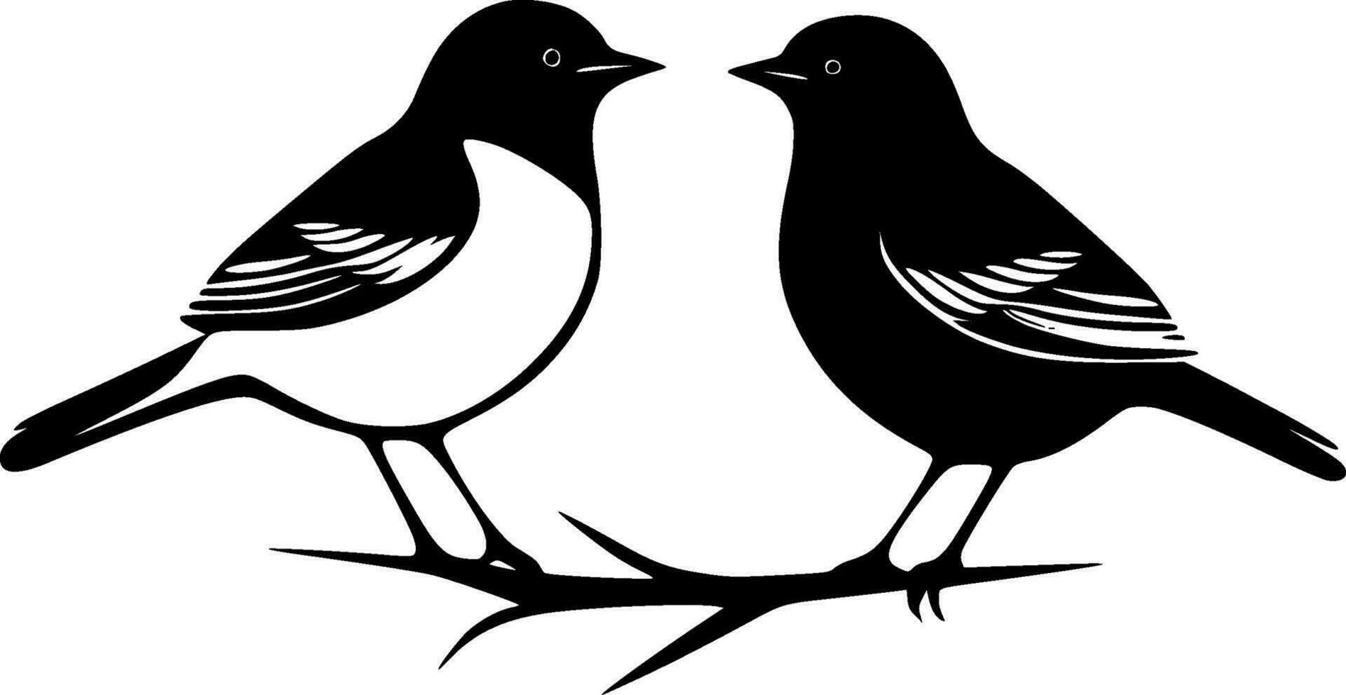 Birds, Minimalist and Simple Silhouette - Vector illustration