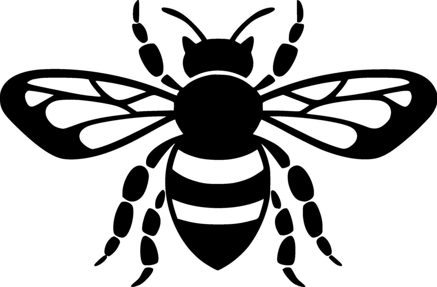 Bee - Black and White Isolated Icon - Vector illustration