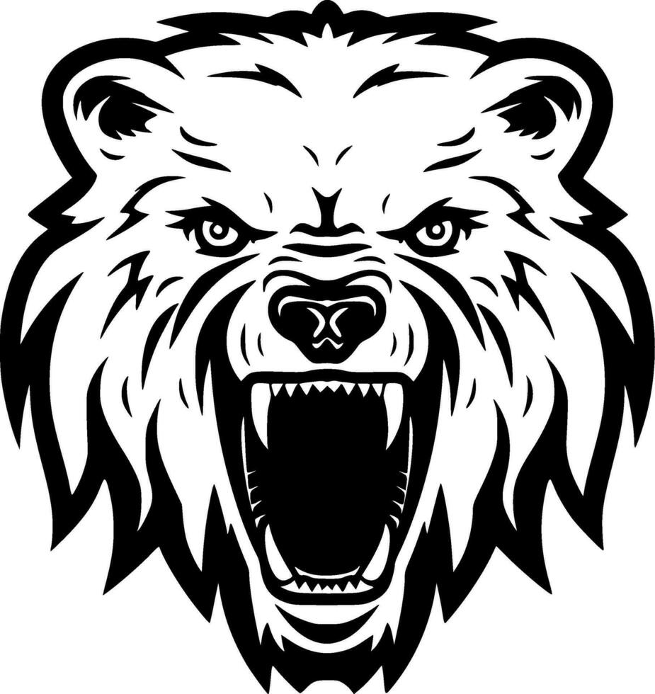 oso, negro y blanco vector ilustración