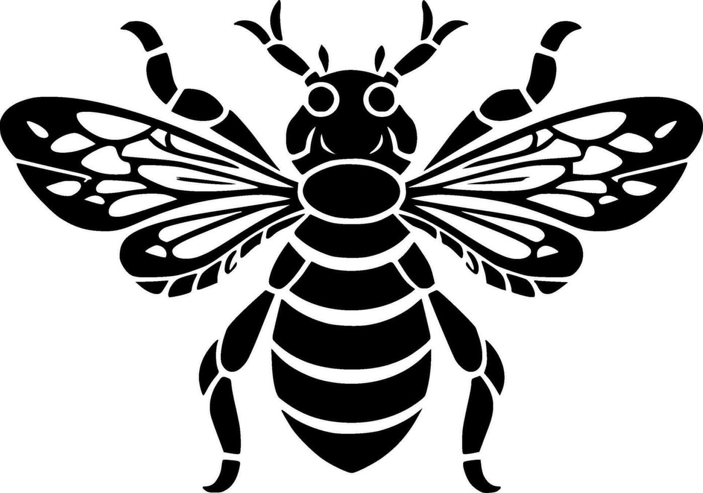 Bee - Black and White Isolated Icon - Vector illustration