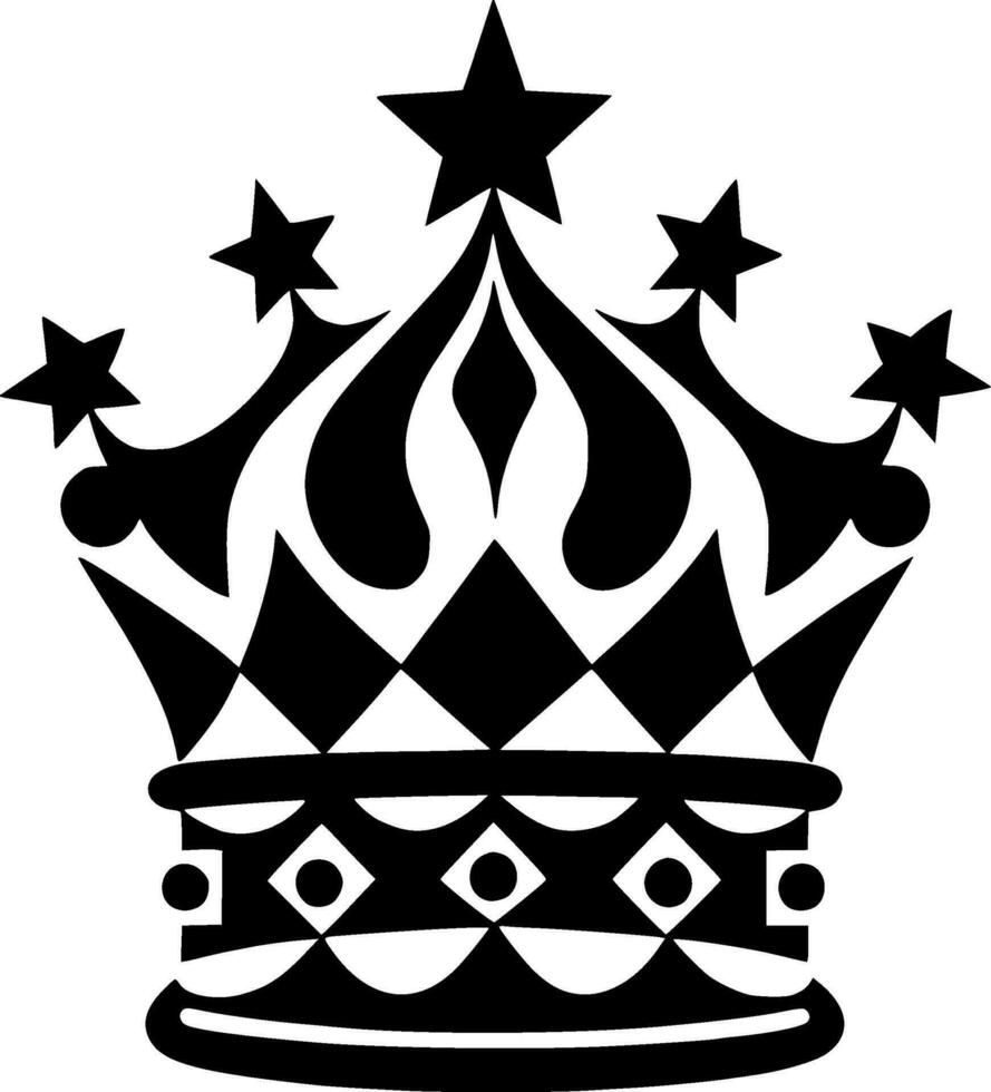 Crown - Black and White Isolated Icon - Vector illustration