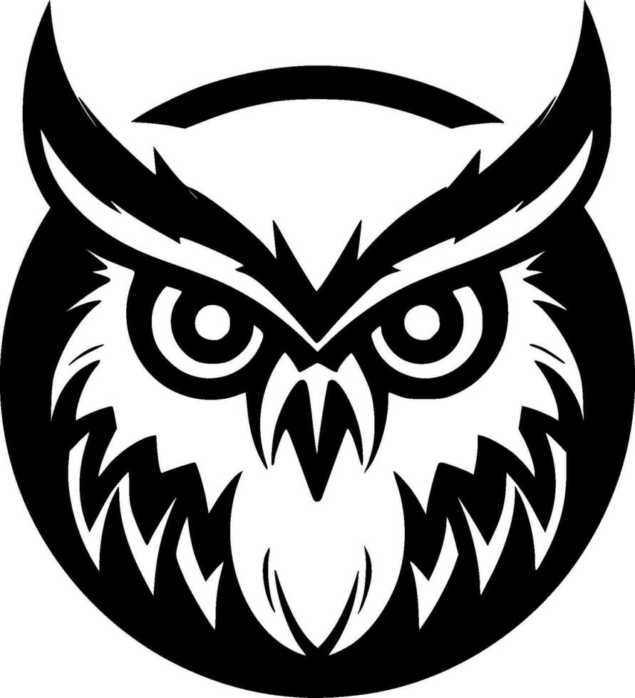 Owl - Black and White Isolated Icon - Vector illustration