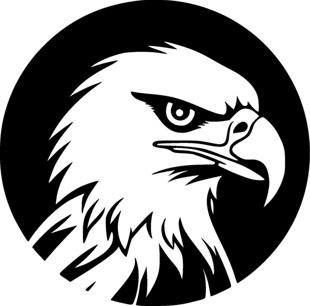 Eagle, Black and White Vector illustration