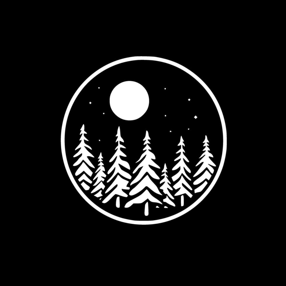 Forest, Minimalist and Simple Silhouette - Vector illustration
