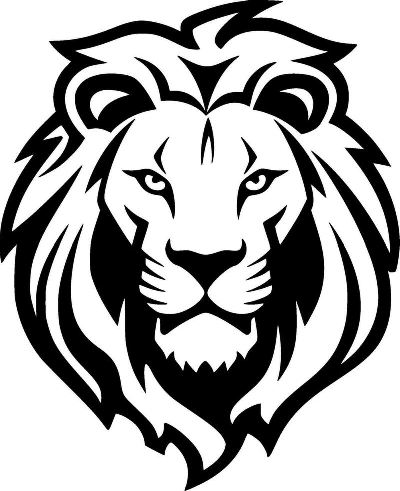 Lion - Black and White Isolated Icon - Vector illustration