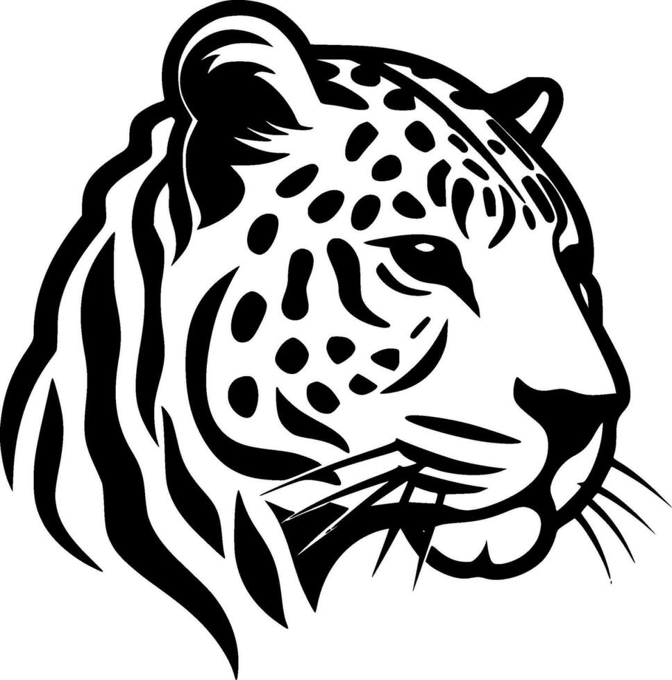 leopardo, negro y blanco vector ilustración