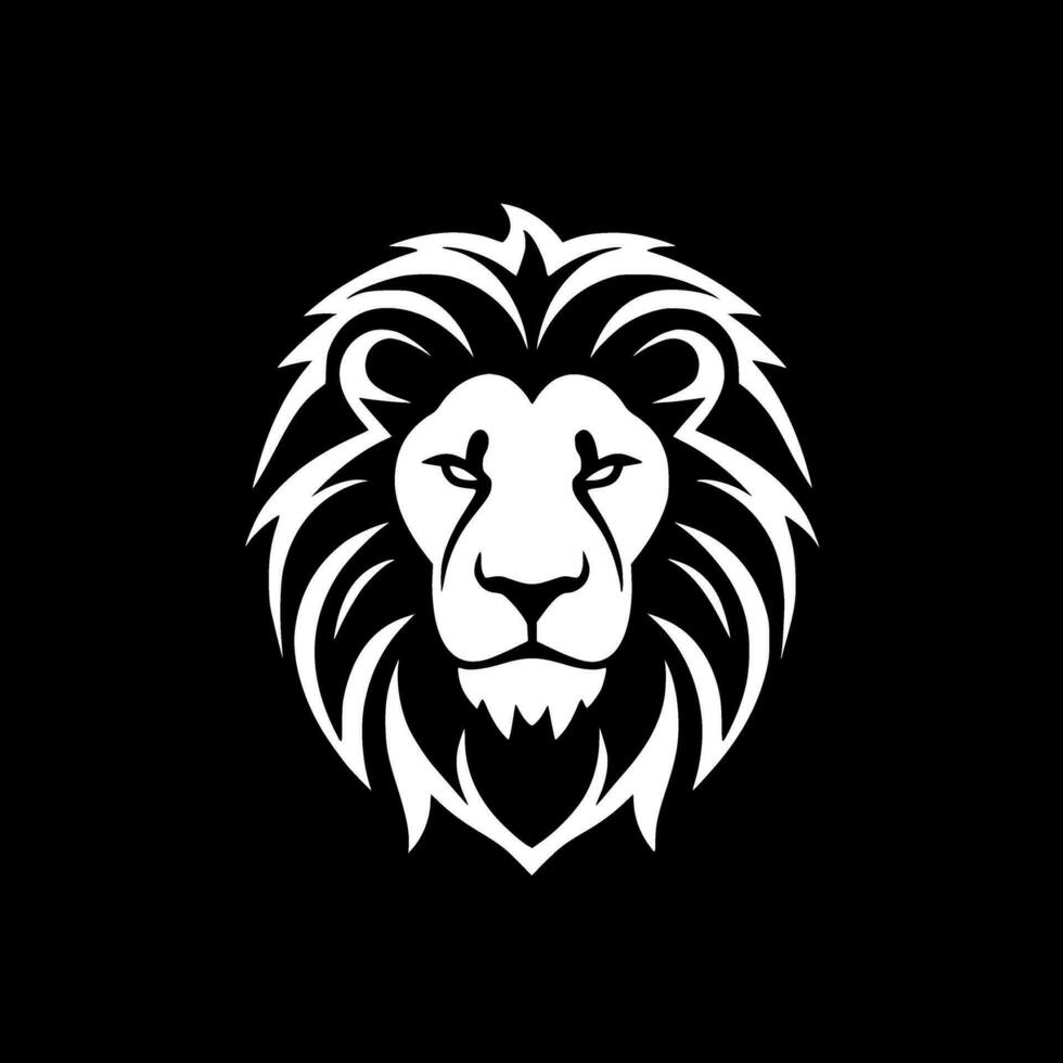 Lion, Black and White Vector illustration