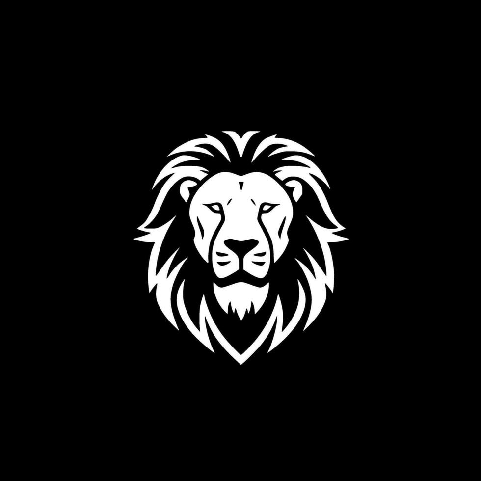 Lion - Black and White Isolated Icon - Vector illustration