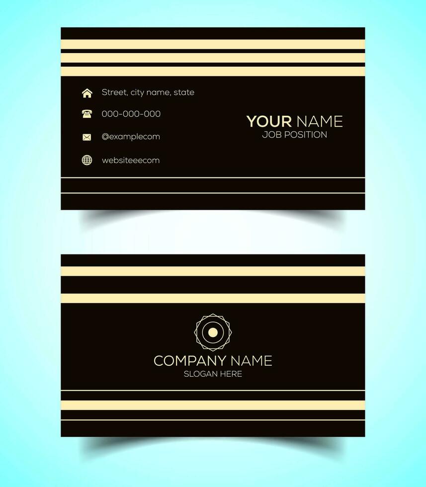 Double-Sided Luxury, Modern and Elegant Business Card Design Template. Vector Illustration