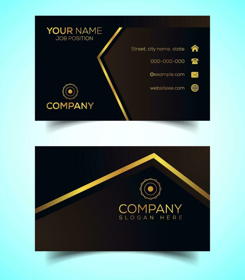 Double-Sided Luxury, Modern and Elegant Business Card Design Template. Vector Illustration