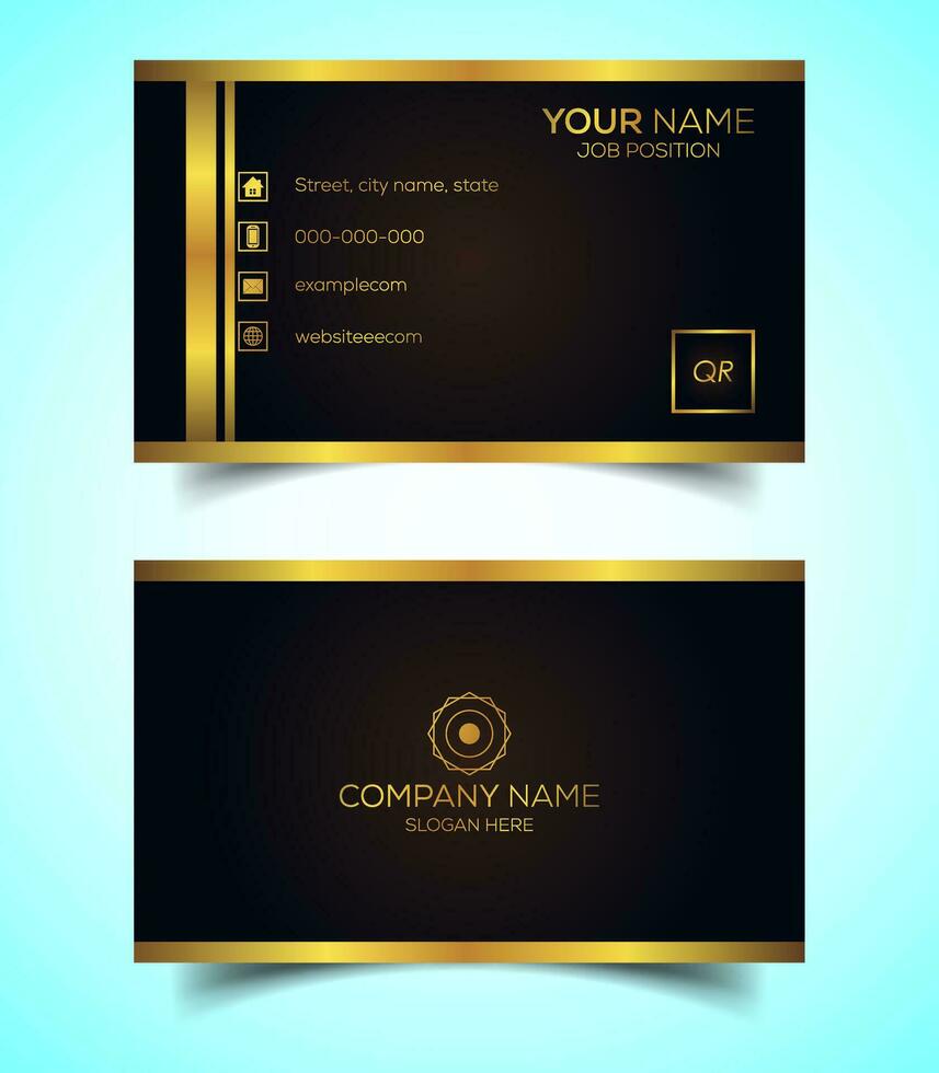 Double-Sided Luxury, Modern and Elegant Business Card Design Template. Vector Illustration