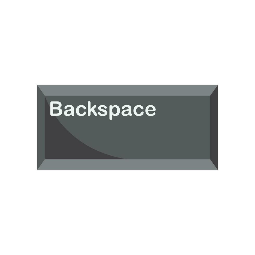 Backspace button icon vector