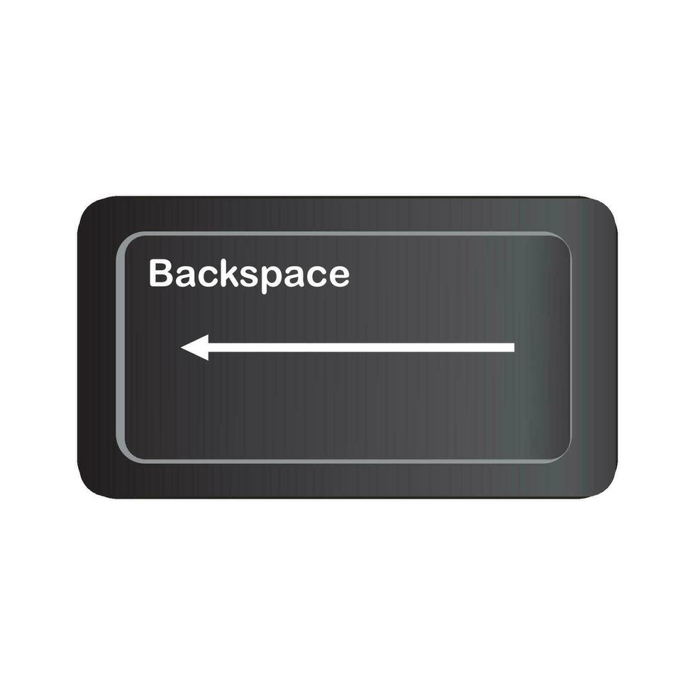 Backspace button icon vector