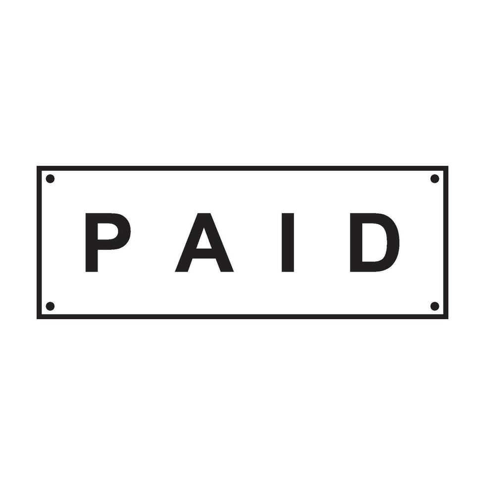 Paid icon vector
