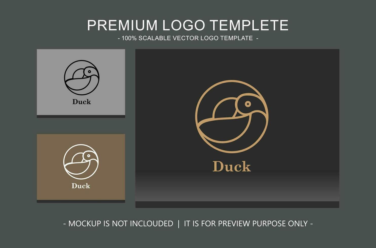 Duck logo from line vector