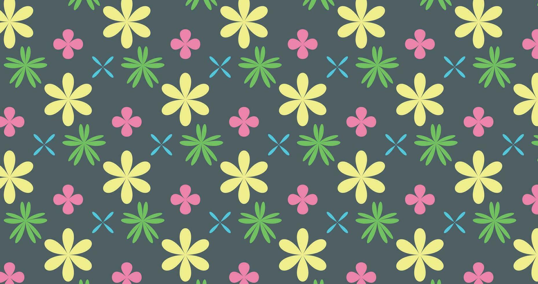 Hand drawn abstract ditsy flowers seamless pattern. Repeating floral vector pattern. Ditsy print in shabby chic calico.