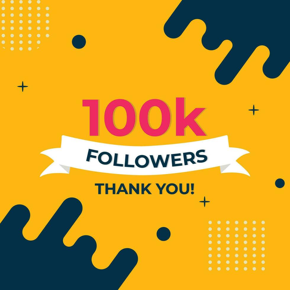 100k Followers Special Social Media Post Design Concept vector