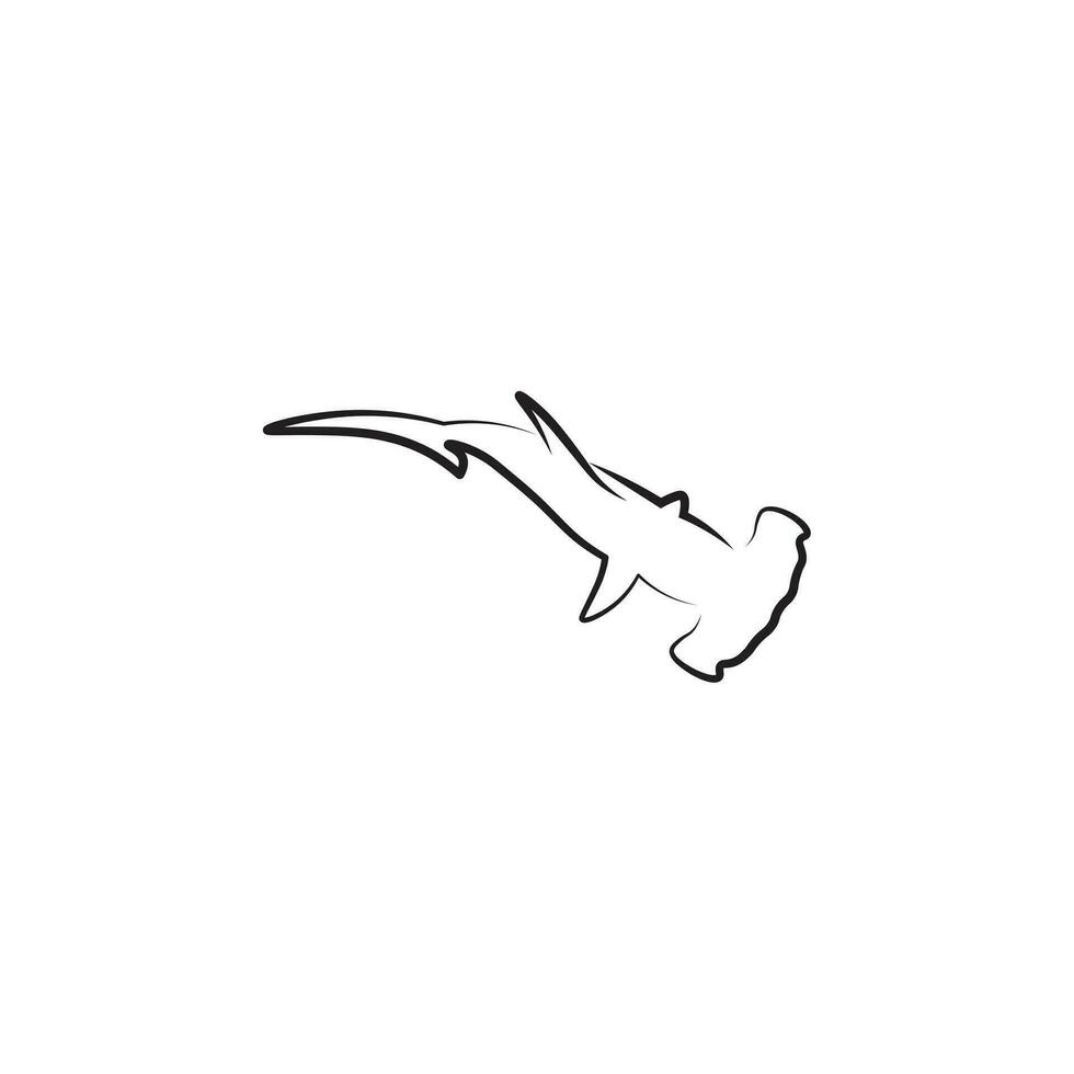 tiburón logo con minimalista diseño vector