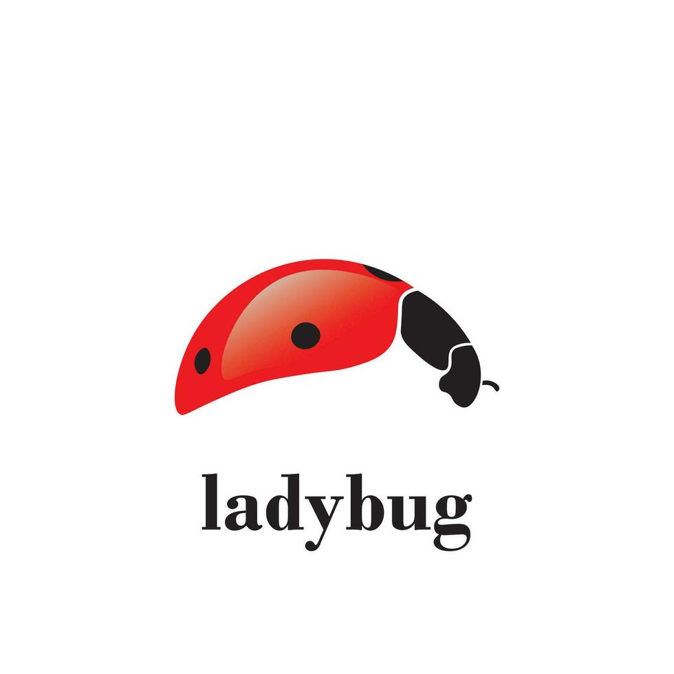 Ladybug logo with red and black color vector