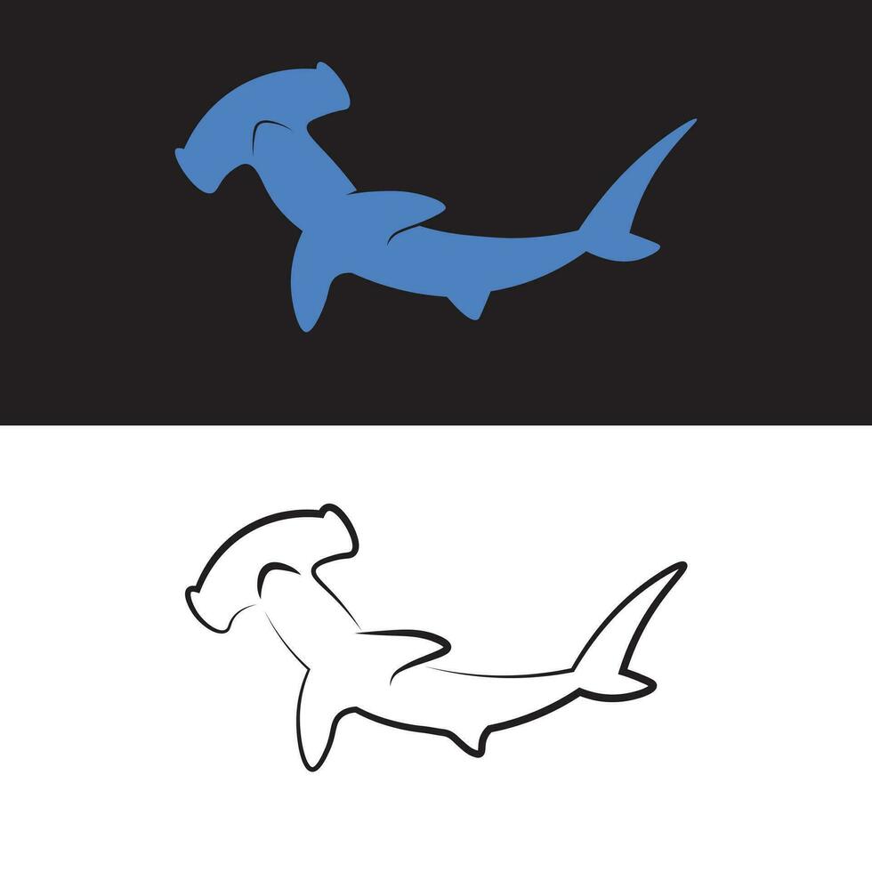 tiburón logo con minimalista diseño vector