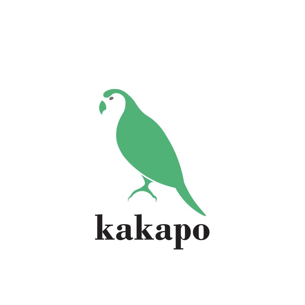 Kakapo logo design with negative space vector