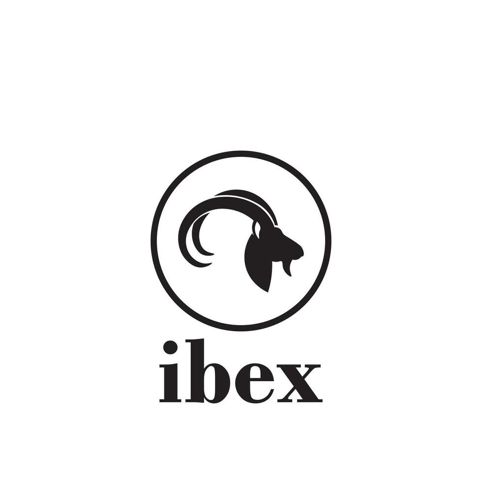 Ibex logo design in circle shape vector