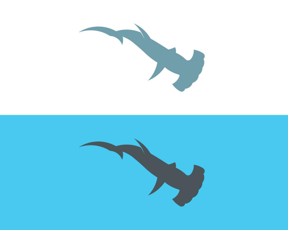 tiburón logo con minimalista diseño vector