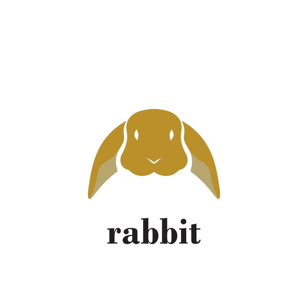 rabbit head logo with minimalistic design vector