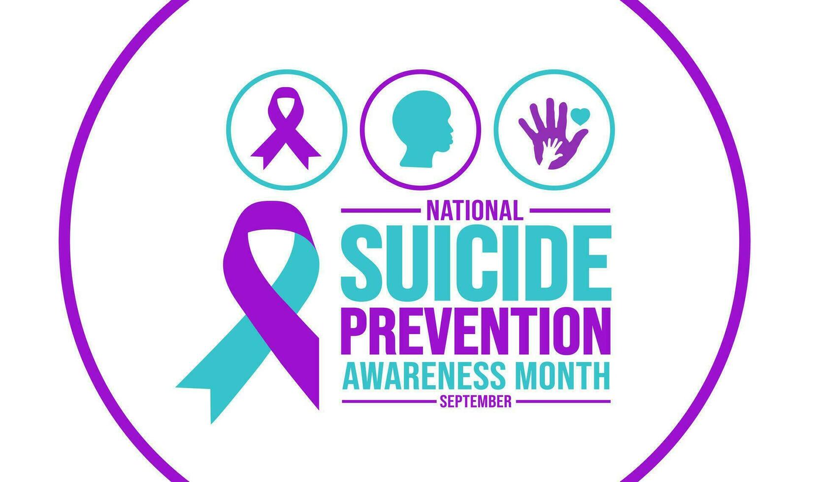 September is National Suicide Prevention Awareness Month background template. Holiday concept. background, banner, placard, card, and poster design template with text inscription and standard color. vector