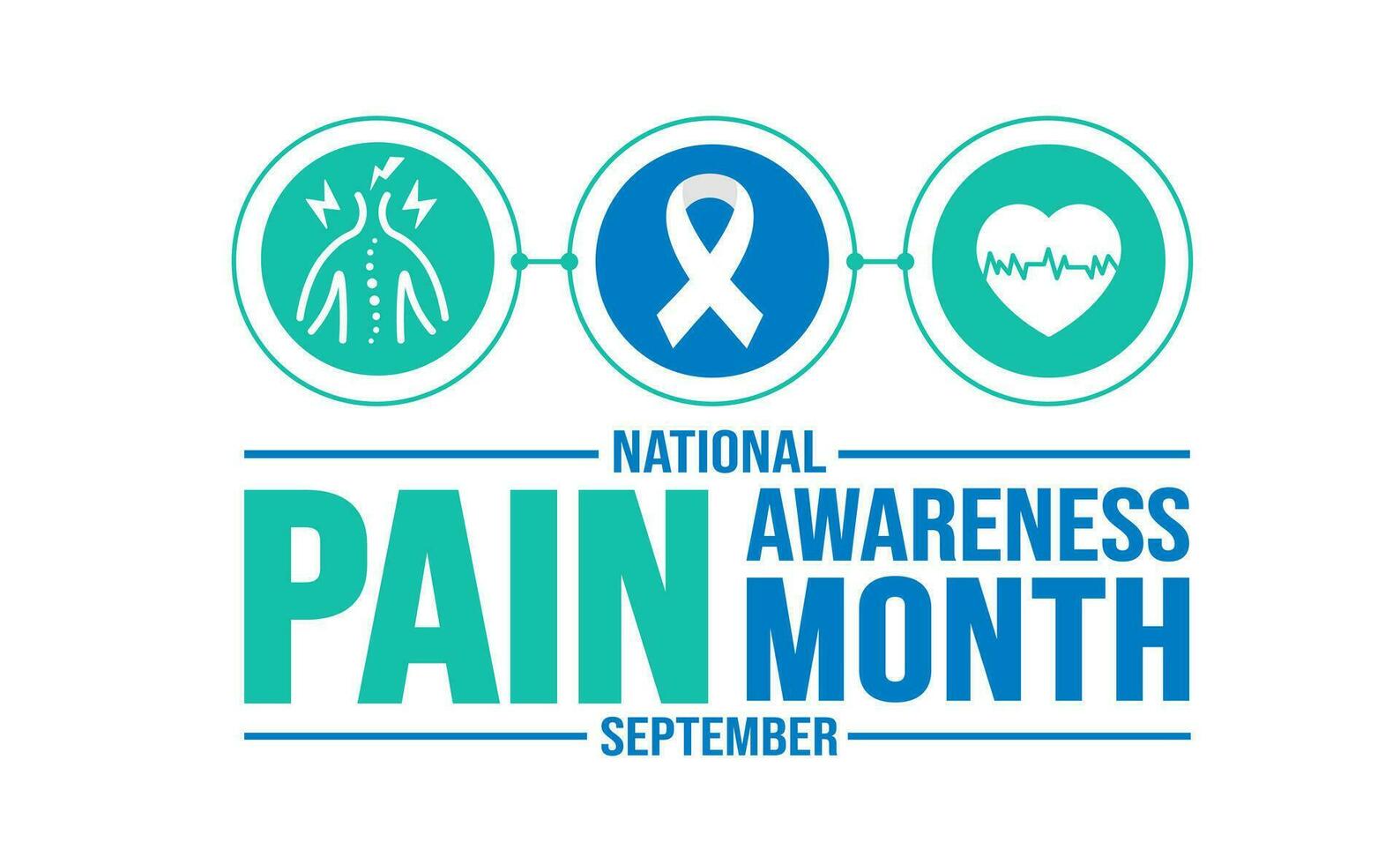 September is national Pain Awareness Month background template. Holiday concept. background, banner, placard, card, and poster design template with text inscription and standard color. vector