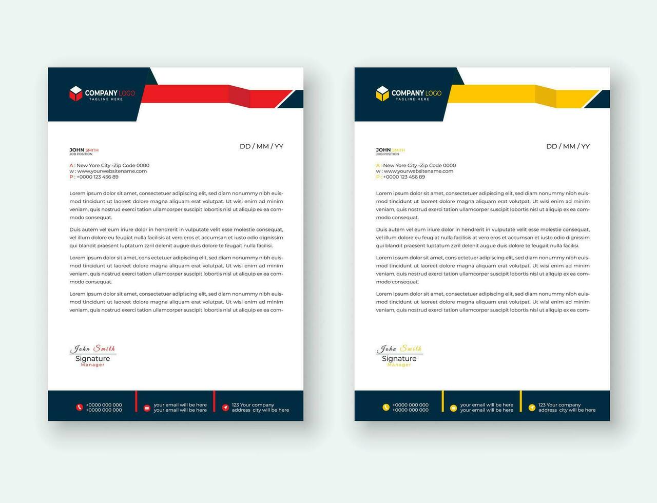 Corporate letterhead template design. vector