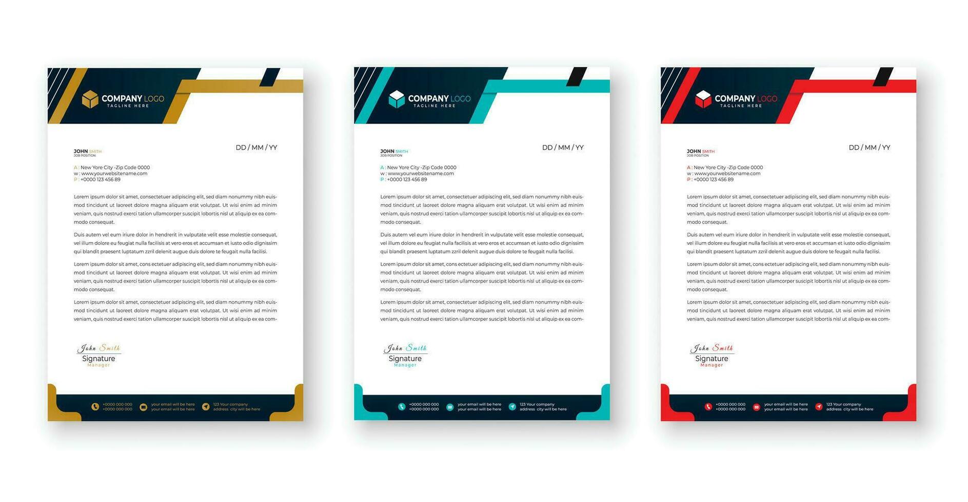 Corporate letterhead template design. vector