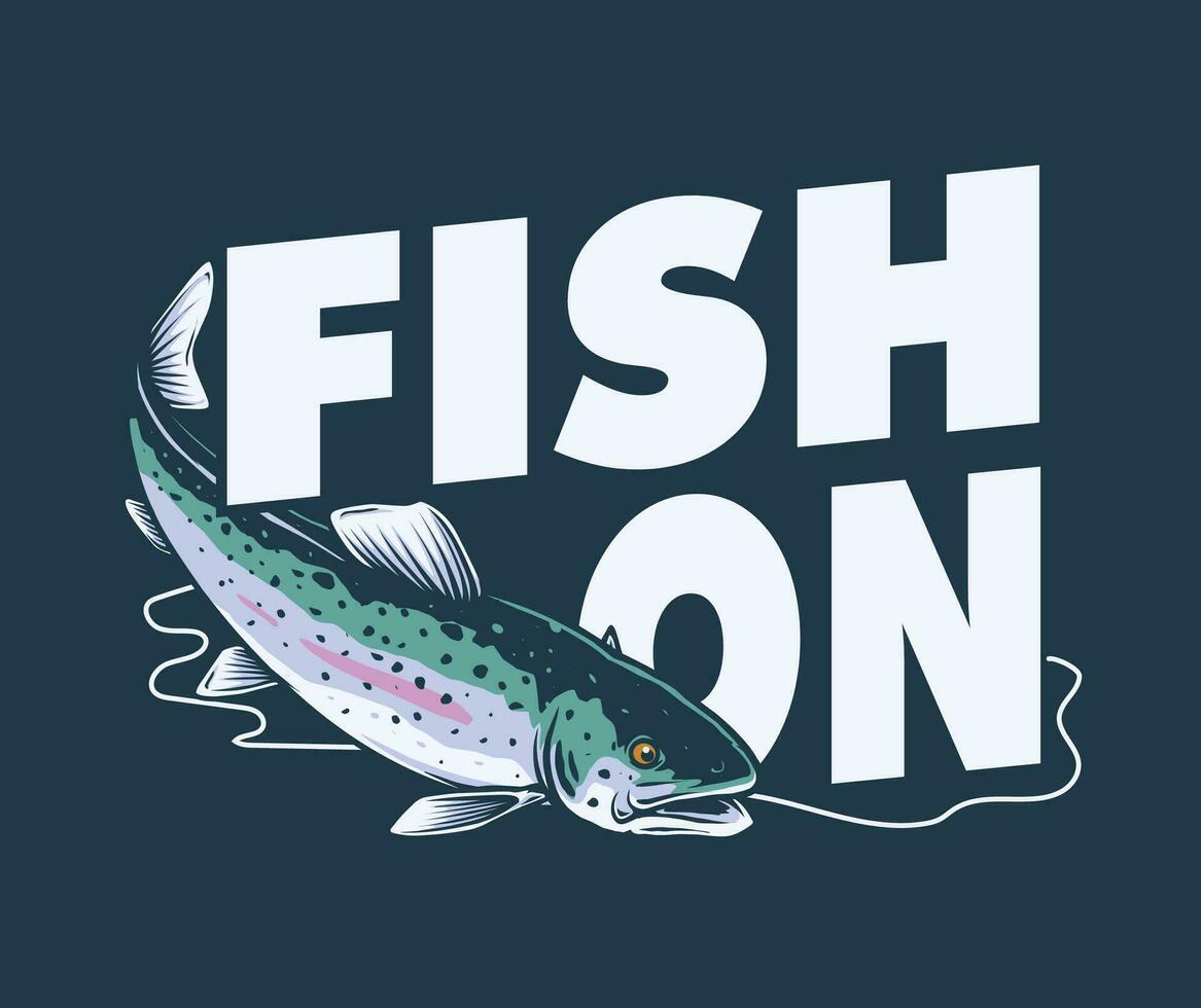 trout fishing logo symbol design vector