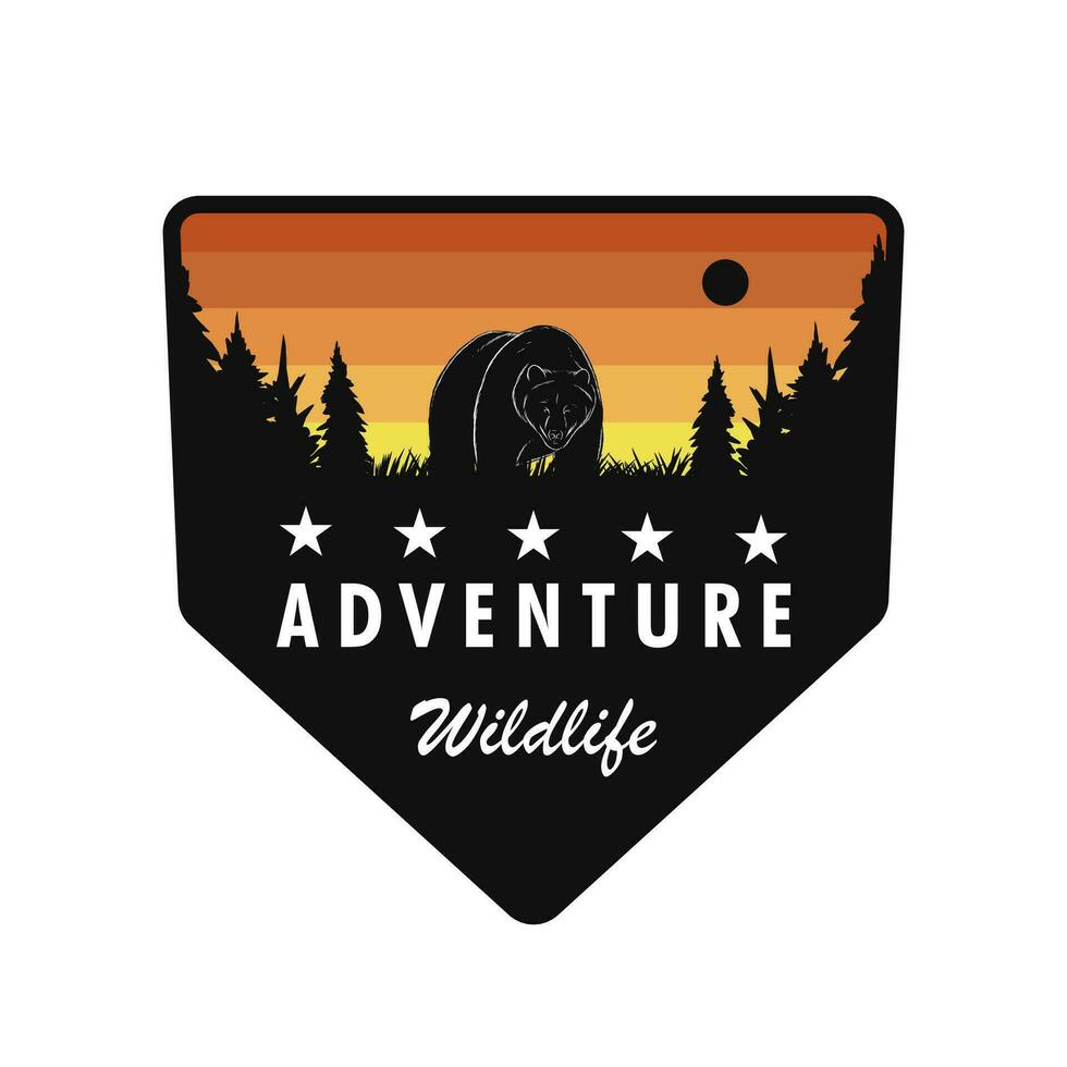 adventure badge logo design vector