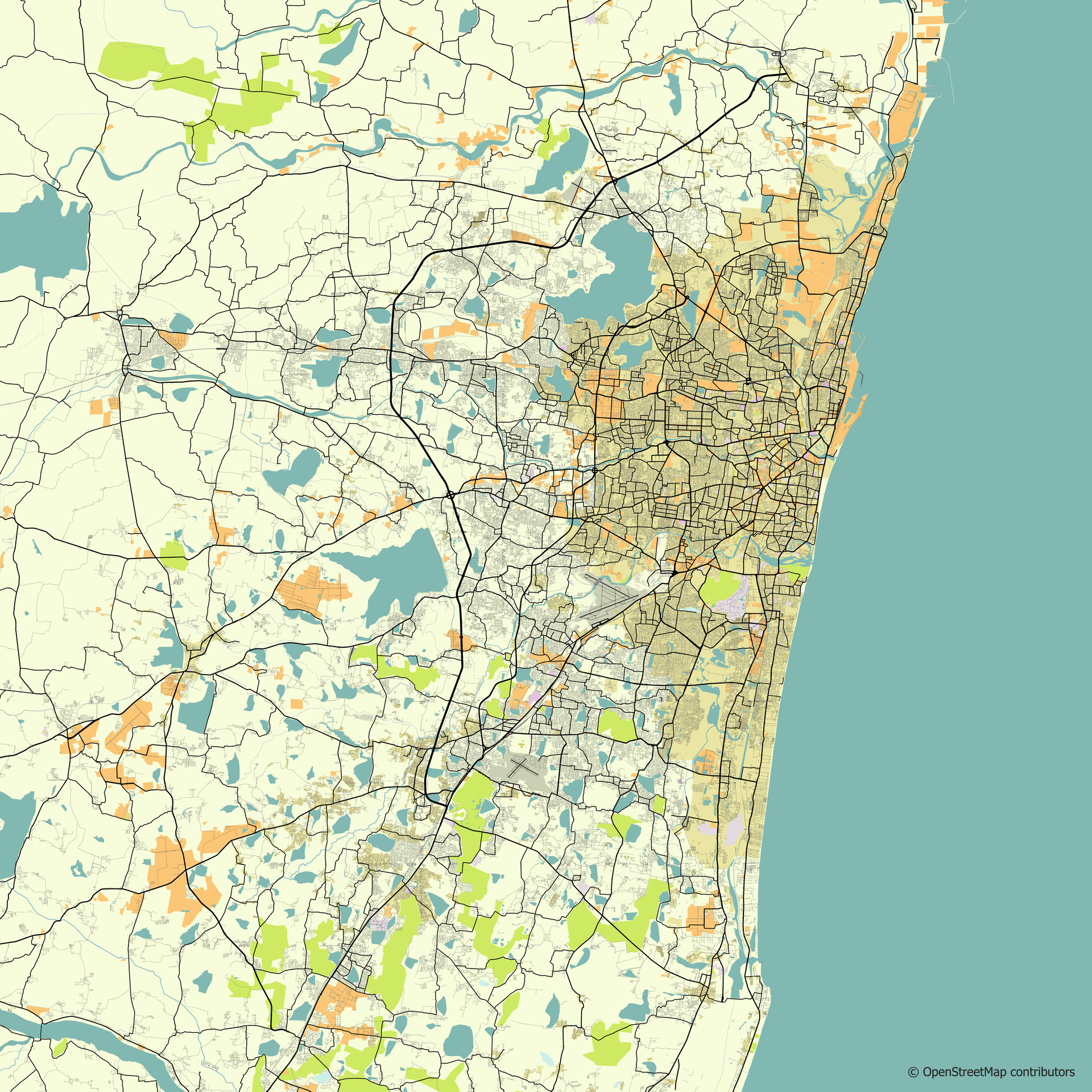 Vector city map of Chennai, Tamil Nadu, India 26692741 Vector Art at