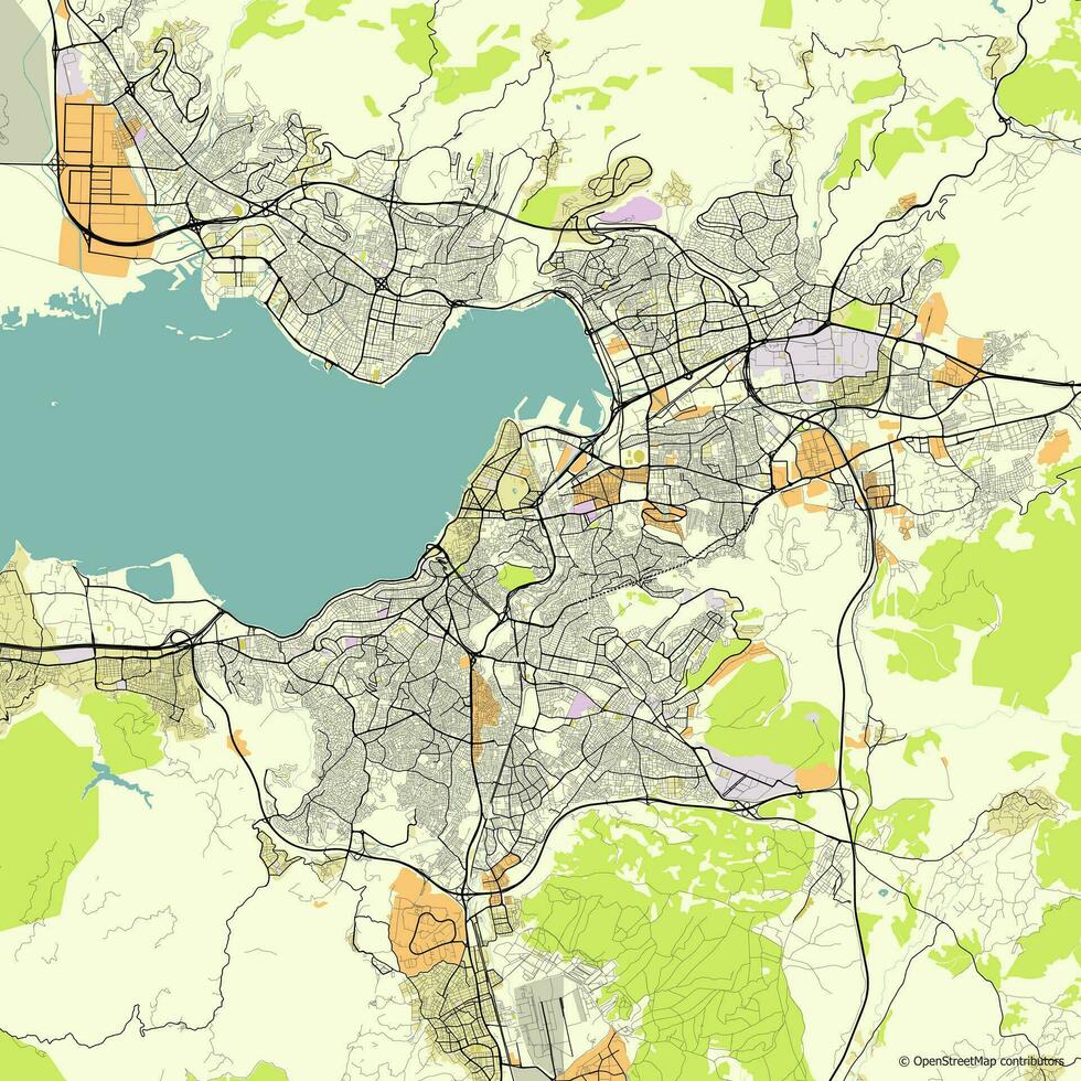 vector ciudad mapa de esmirna, Turquía