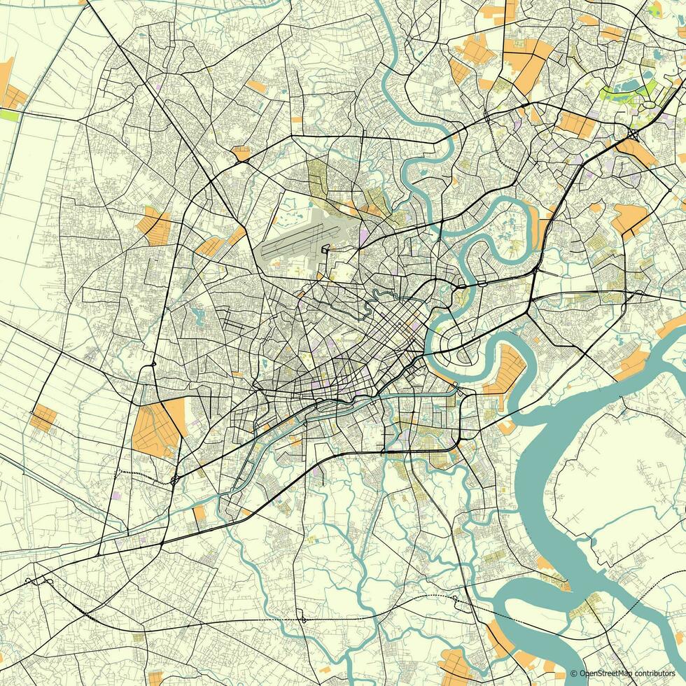 Map of Ho Chi Minh City, Vietnam vector