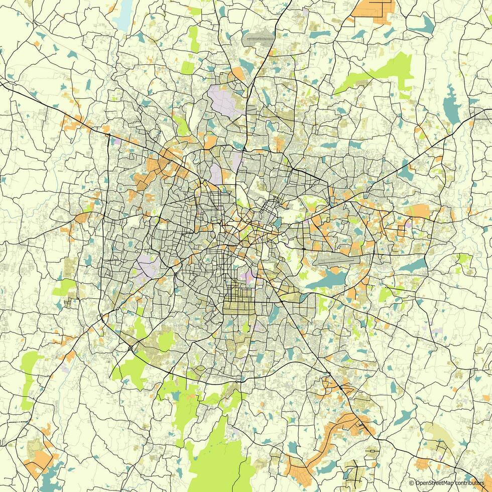 mapa de bengaluru karnataka India vector