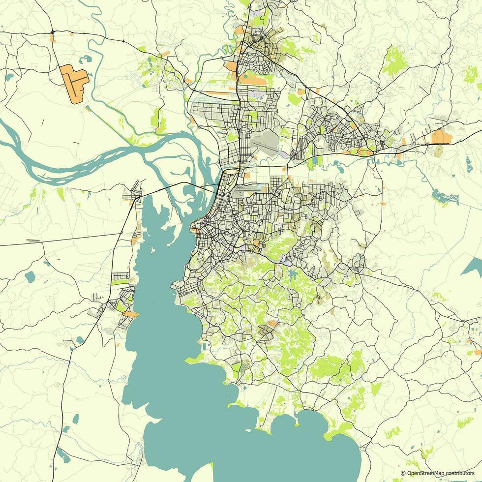 Vector city map of Porto Alegre, RS, Brazil