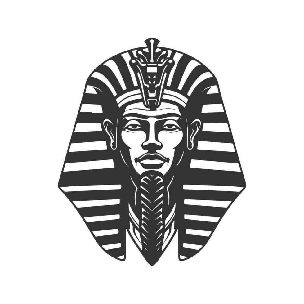 ancient egypt god, vintage logo line art concept black and white color, hand drawn illustration vector