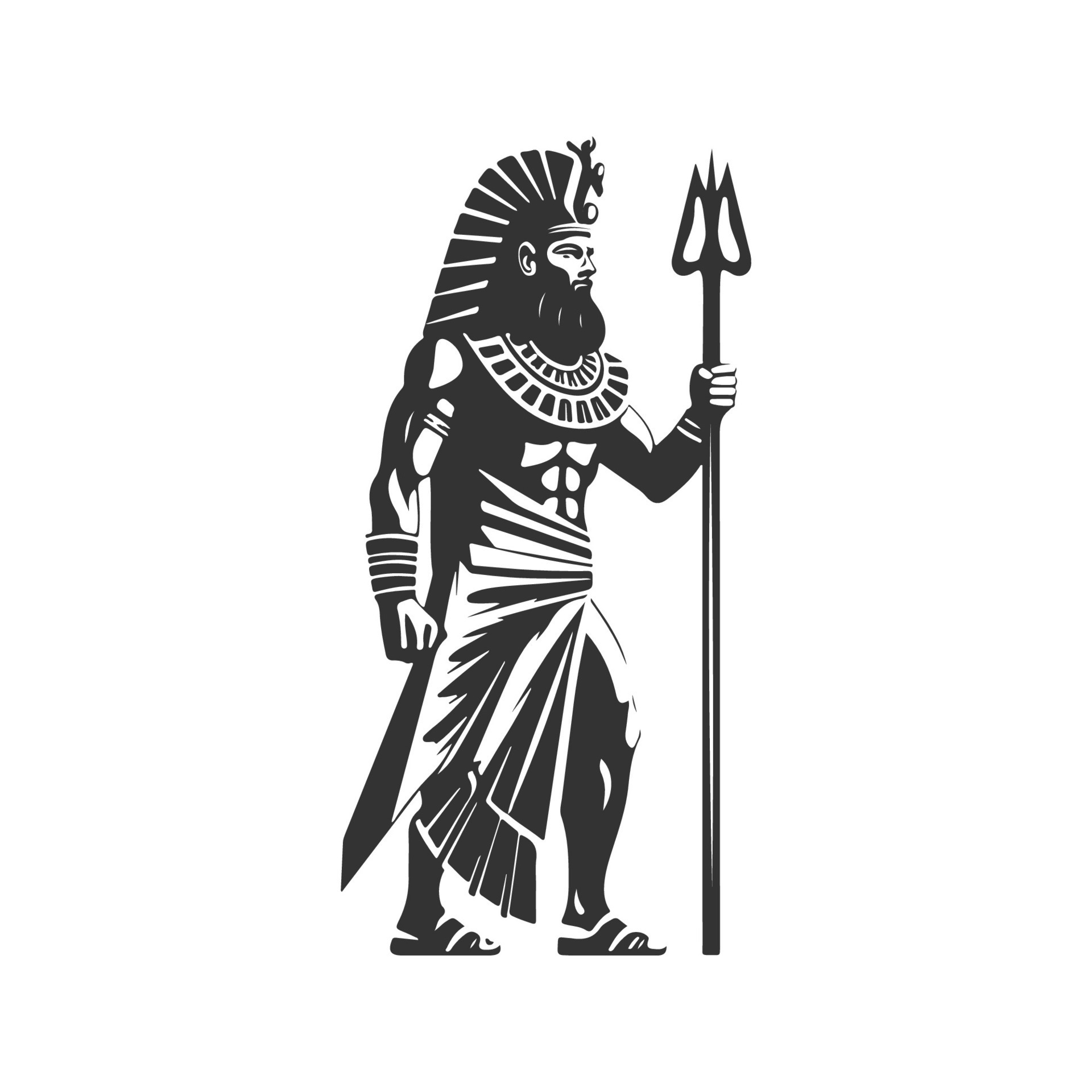 ancient egypt god, vintage logo line art concept black and white color