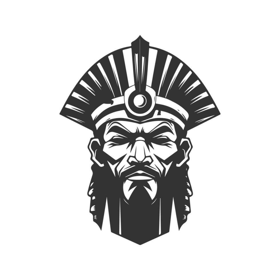 ancient egypt god, vintage logo line art concept black and white color, hand drawn illustration vector