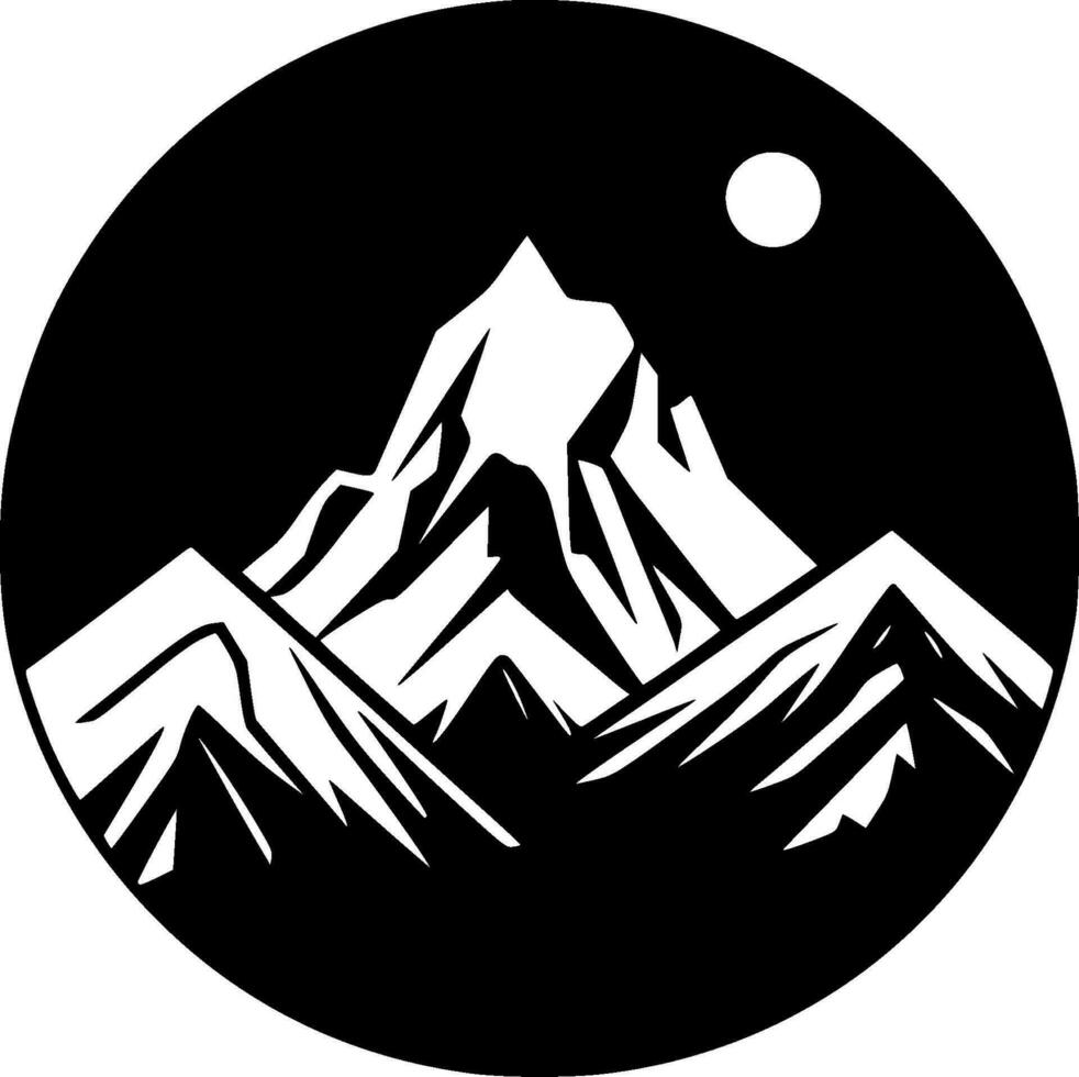 Mountains, Black and White Vector illustration