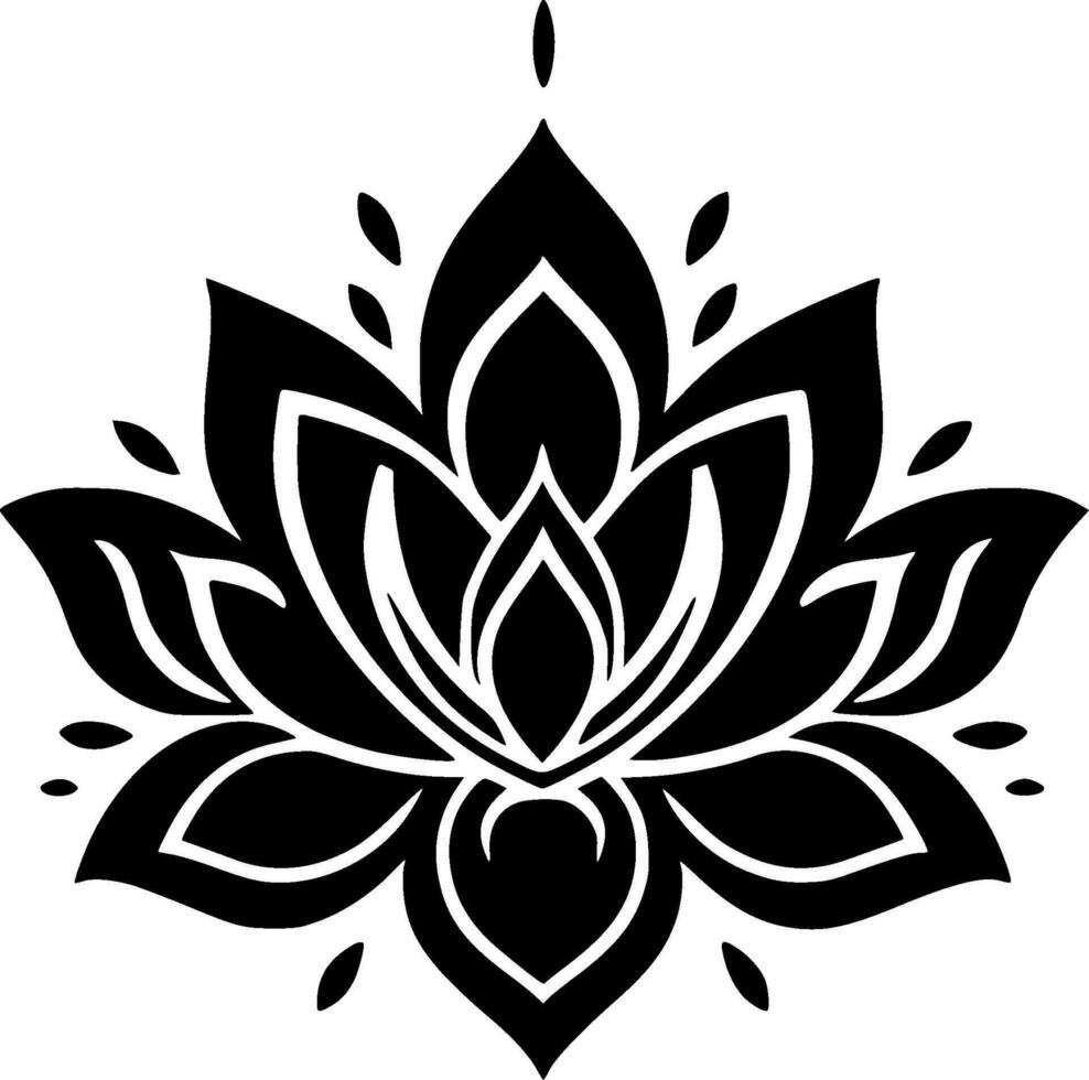 Mandala, Black and White Vector illustration
