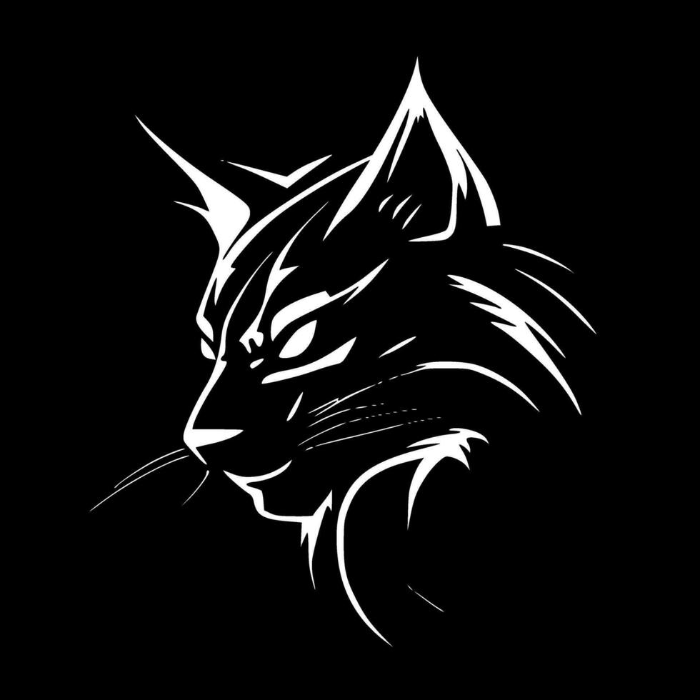 gato montés, negro y blanco vector ilustración