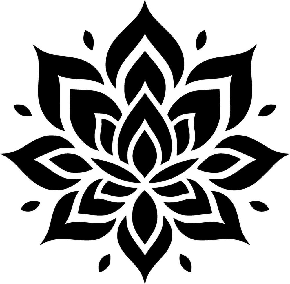 Mandala, Black and White Vector illustration