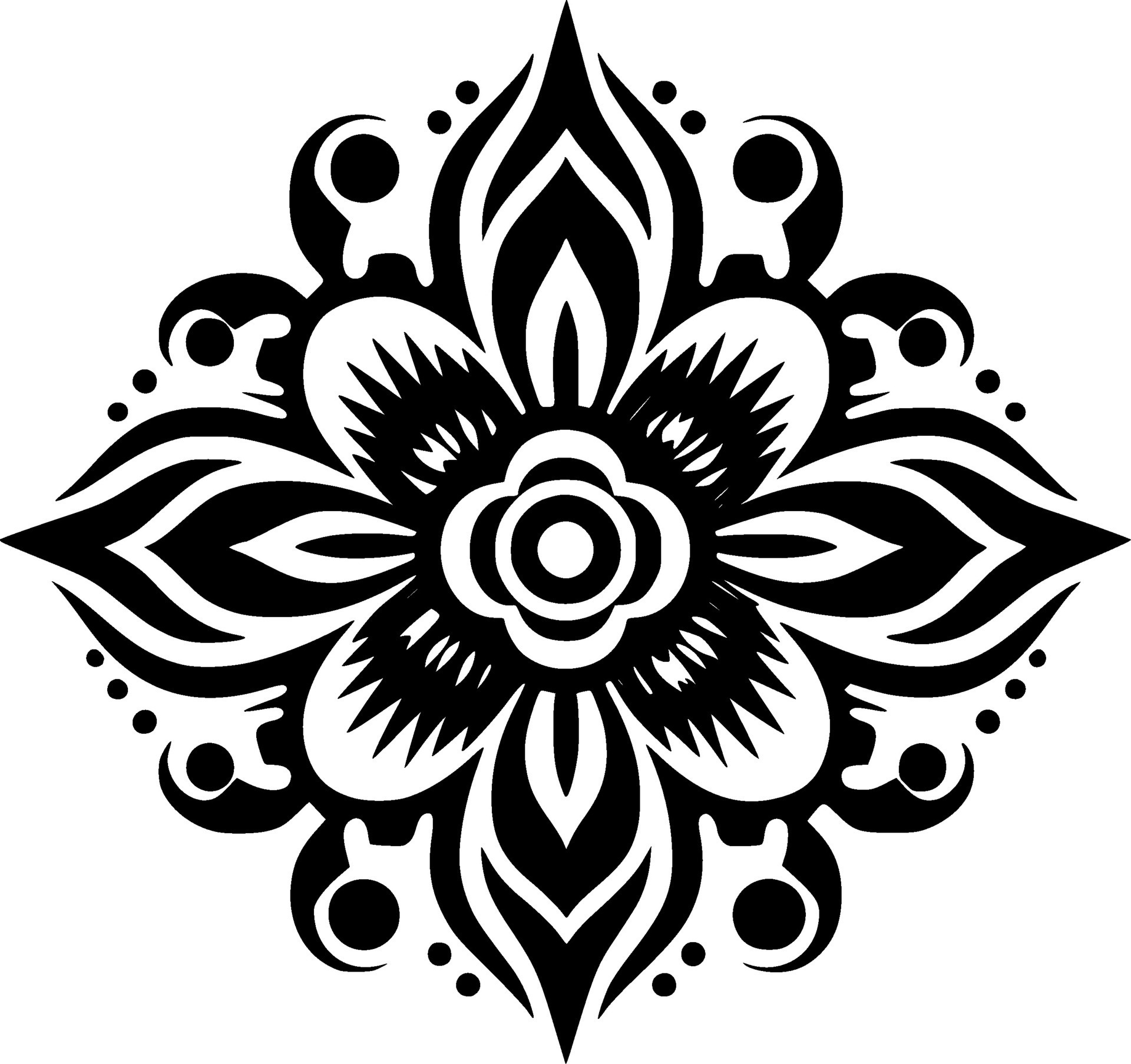 Mandala, Black and White Vector illustration 26693216 Vector Art at